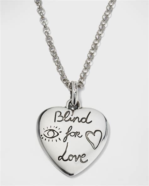 GUCCI Blind For Love' Necklace in Silver .